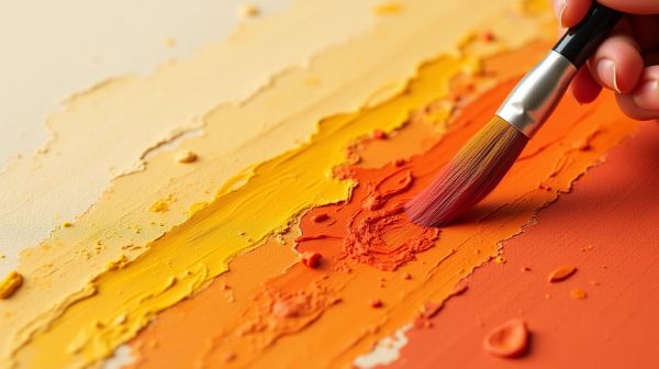 Créer une teinte orange en peinture avec rouge et jaune